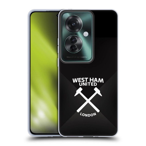 West Ham United FC Hammer Marque Kit Black & White Gradient Soft Gel Case for OPPO Reno11 F 5G / F25 Pro 5G