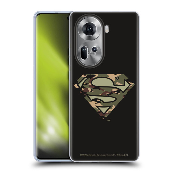 Superman DC Comics Logos Camouflage Soft Gel Case for OPPO Reno11