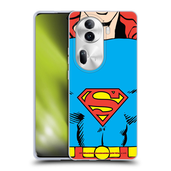 Superman DC Comics Logos Classic Costume Soft Gel Case for OPPO Reno11 Pro