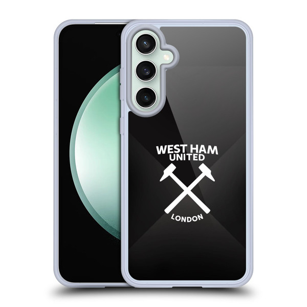 West Ham United FC Hammer Marque Kit Black & White Gradient Soft Gel Case for Samsung Galaxy S23 FE 5G