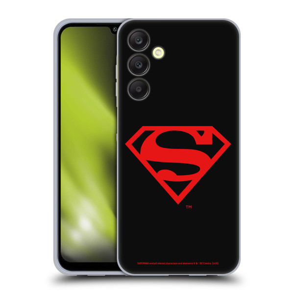 Superman DC Comics Logos Black And Red Soft Gel Case for Samsung Galaxy A25 5G