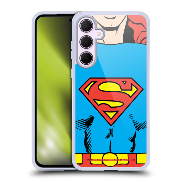 Superman DC Comics Logos Classic Costume Soft Gel Case for Samsung Galaxy A35 5G