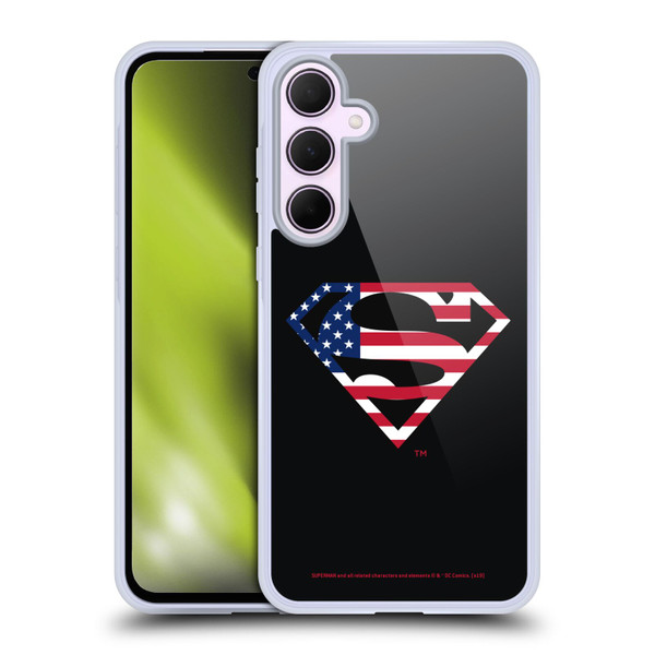 Superman DC Comics Logos U.S. Flag 2 Soft Gel Case for Samsung Galaxy A35 5G