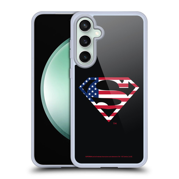 Superman DC Comics Logos U.S. Flag 2 Soft Gel Case for Samsung Galaxy S23 FE 5G