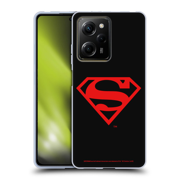 Superman DC Comics Logos Black And Red Soft Gel Case for Xiaomi Redmi Note 12 Pro 5G