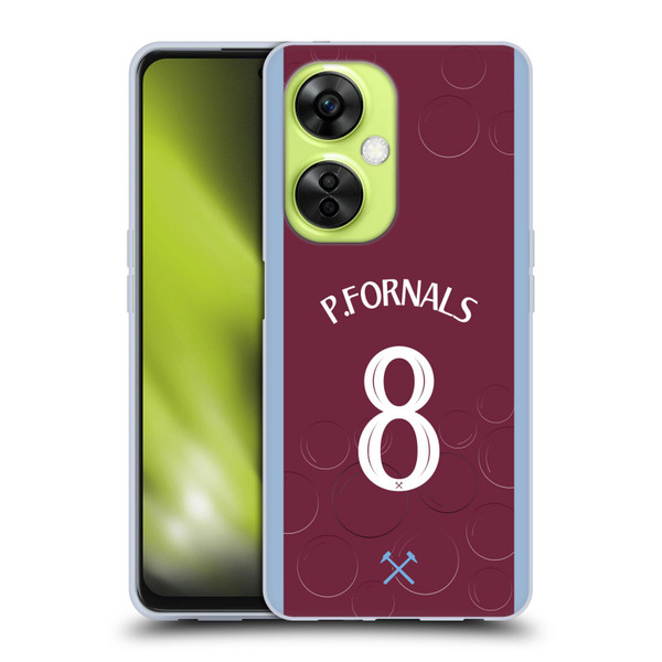 West Ham United FC 2023/24 Players Home Kit Pablo Fornals Soft Gel Case for OnePlus Nord CE 3 Lite 5G