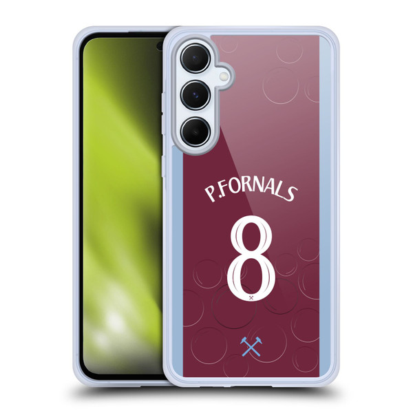 West Ham United FC 2023/24 Players Home Kit Pablo Fornals Soft Gel Case for Samsung Galaxy A55 5G