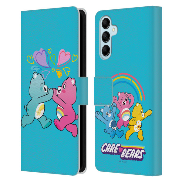 Care Bears Characters Funshine, Cheer And Grumpy Group 2 Leather Book Wallet Case Cover For Samsung Galaxy M14 5G