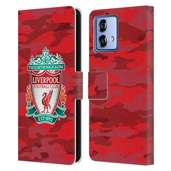 Liverpool Football Club Camou Home Colourways Crest Leather Book Wallet Case Cover For Motorola Moto G84 5G