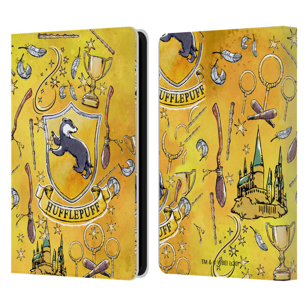 Harry Potter Deathly Hallows XIII Hufflepuff Pattern Leather Book Wallet Case Cover For Amazon Kindle Paperwhite 5 (2021)