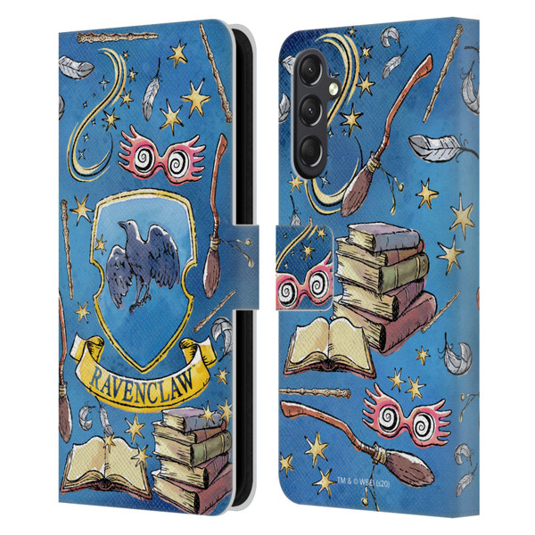 Harry Potter Deathly Hallows XIII Ravenclaw Pattern Leather Book Wallet Case Cover For Samsung Galaxy A24 4G / M34 5G