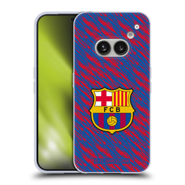 FC Barcelona Crest Patterns Glitch Soft Gel Case for Nothing Phone (2a)
