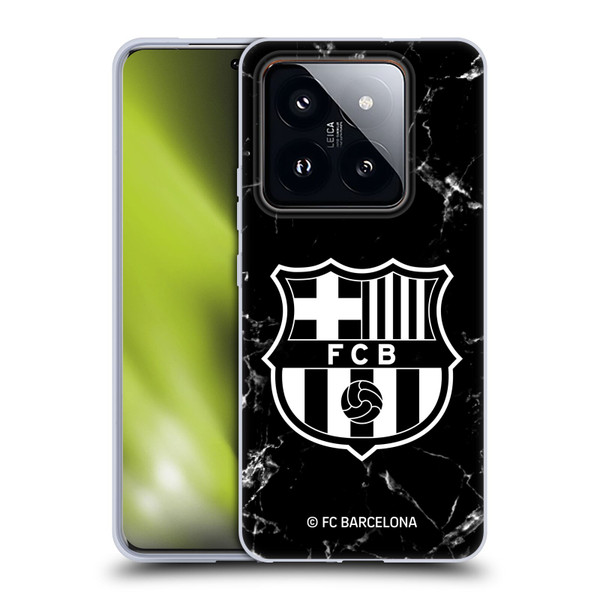 FC Barcelona Crest Patterns Black Marble Soft Gel Case for Xiaomi 14 Pro