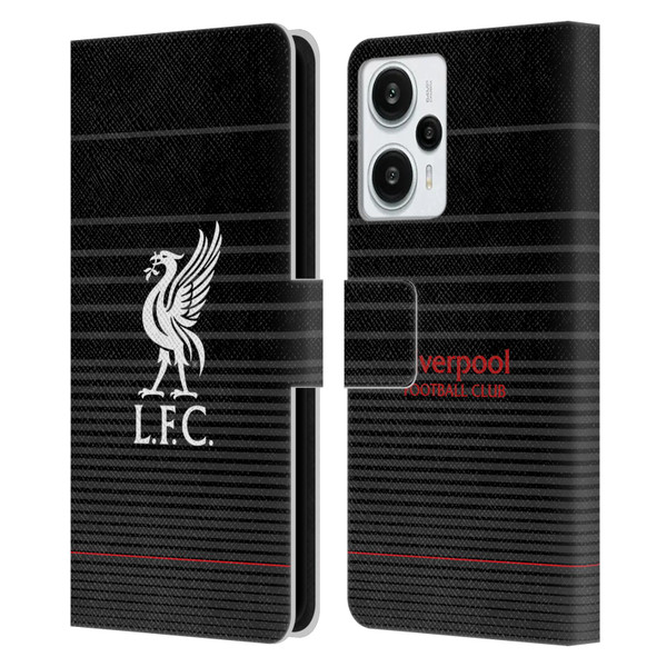 Liverpool Football Club Liver Bird White On Black Kit Leather Book Wallet Case Cover For Xiaomi Redmi Note 12T