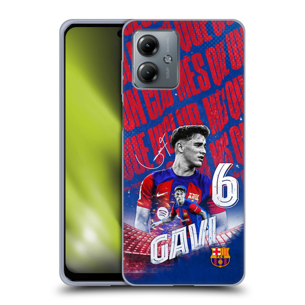FC Barcelona 2023/24 First Team Gavi Soft Gel Case for Motorola Moto G14