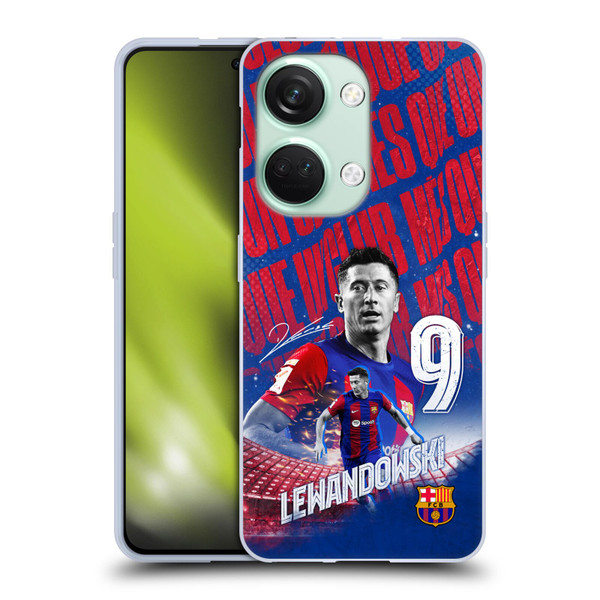 FC Barcelona 2023/24 First Team Robert Lewandowski Soft Gel Case for OnePlus Nord 3 5G