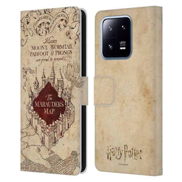 Harry Potter Prisoner Of Azkaban II The Marauder's Map Leather Book Wallet Case Cover For Xiaomi 13 Pro 5G