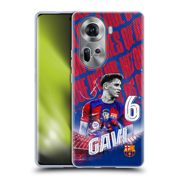 FC Barcelona 2023/24 First Team Gavi Soft Gel Case for OPPO Reno11