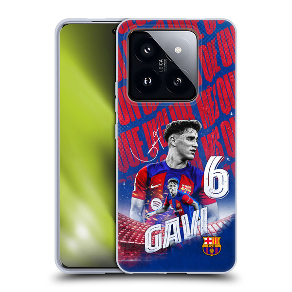 FC Barcelona 2023/24 First Team Gavi Soft Gel Case for Xiaomi 14 Pro
