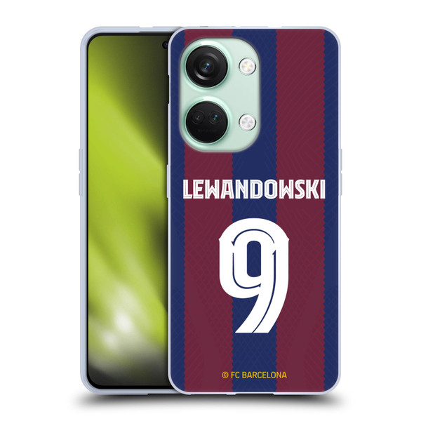 FC Barcelona 2023/24 Players Home Kit Robert Lewandowski Soft Gel Case for OnePlus Nord 3 5G