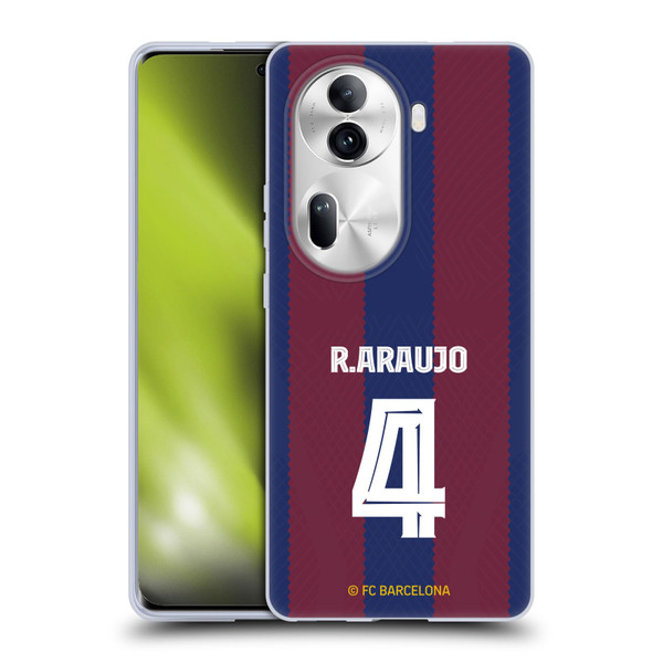 FC Barcelona 2023/24 Players Home Kit Ronald Araújo Soft Gel Case for OPPO Reno11 Pro
