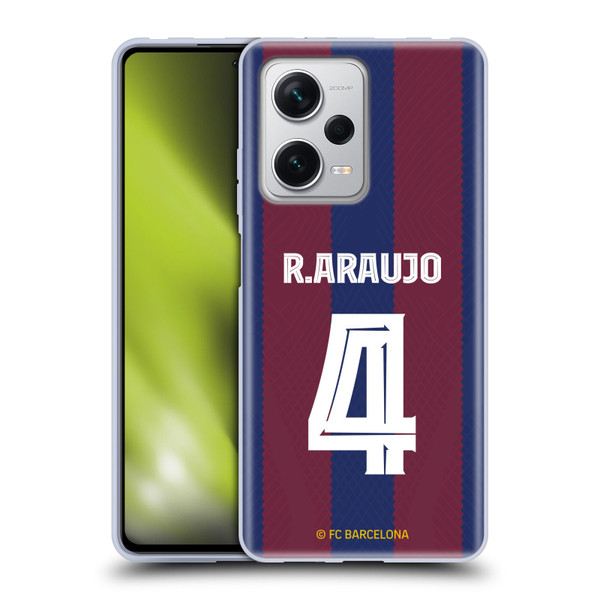 FC Barcelona 2023/24 Players Home Kit Ronald Araújo Soft Gel Case for Xiaomi Redmi Note 12 Pro+ 5G