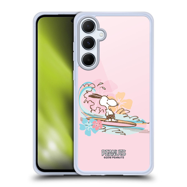 Peanuts Beach Snoopy Surf Soft Gel Case for Samsung Galaxy A55 5G