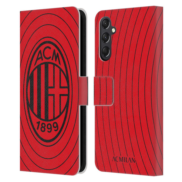AC Milan Art Red And Black Leather Book Wallet Case Cover For Samsung Galaxy A24 4G / M34 5G