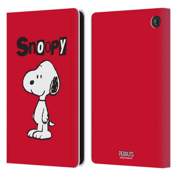 Peanuts Characters Snoopy Leather Book Wallet Case Cover For Amazon Fire 7 2022