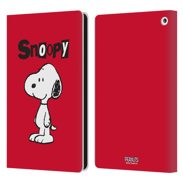 Peanuts Characters Snoopy Leather Book Wallet Case Cover For Amazon Fire HD 8/Fire HD 8 Plus 2020