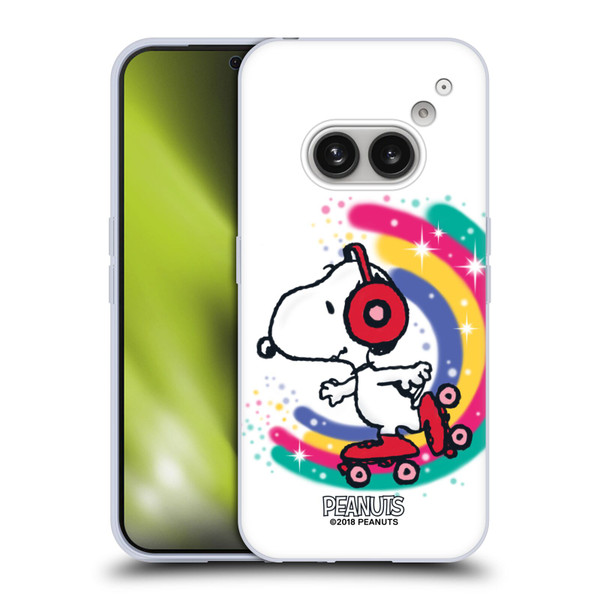 Peanuts Snoopy Boardwalk Airbrush Colourful Skating Soft Gel Case for Nothing Phone (2a)