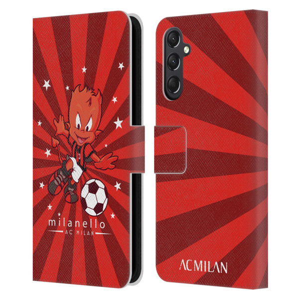 AC Milan Children Milanello 2 Leather Book Wallet Case Cover For Samsung Galaxy A24 4G / M34 5G