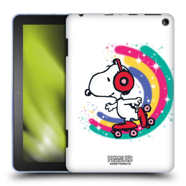 Peanuts Snoopy Boardwalk Airbrush Colourful Skating Soft Gel Case for Amazon Fire HD 8/Fire HD 8 Plus 2020