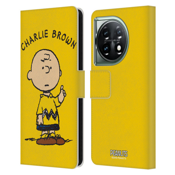 Peanuts Characters Charlie Brown Leather Book Wallet Case Cover For OnePlus 11 5G