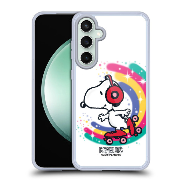 Peanuts Snoopy Boardwalk Airbrush Colourful Skating Soft Gel Case for Samsung Galaxy S23 FE 5G