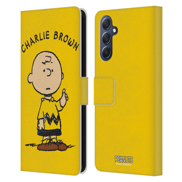 Peanuts Characters Charlie Brown Leather Book Wallet Case Cover For Samsung Galaxy M54 5G