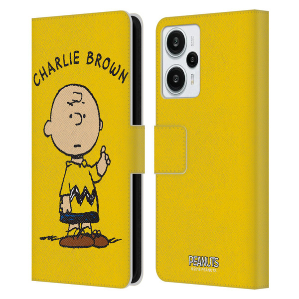 Peanuts Characters Charlie Brown Leather Book Wallet Case Cover For Xiaomi Redmi Note 12T