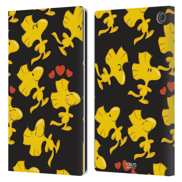 Peanuts Character Patterns Woodstock Leather Book Wallet Case Cover For Amazon Fire Max 11 2023