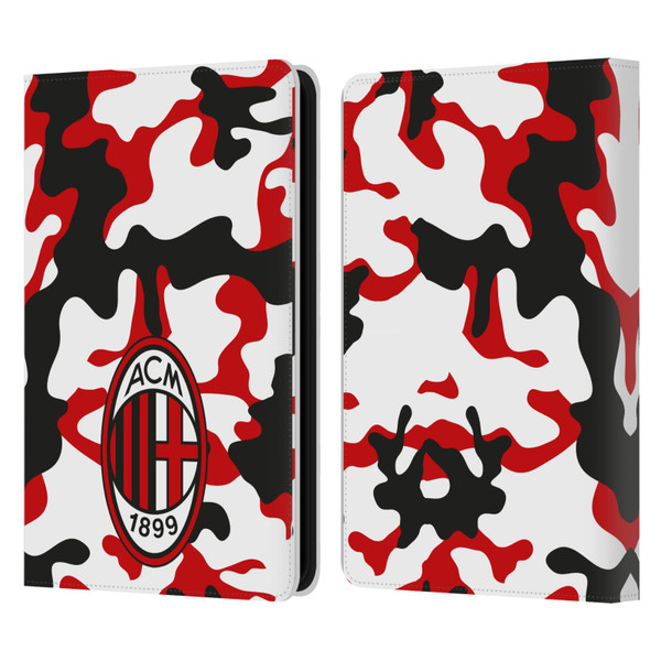 AC Milan Crest Patterns Camouflage Leather Book Wallet Case Cover For Amazon Kindle 11th Gen 6in 2022