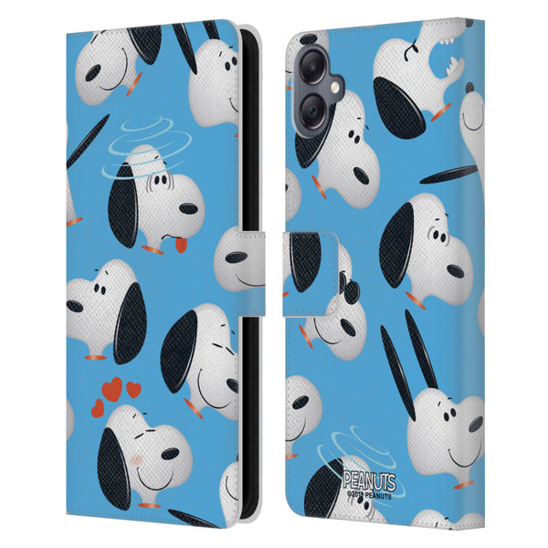 Peanuts Character Patterns Snoopy Leather Book Wallet Case Cover For Samsung Galaxy A05