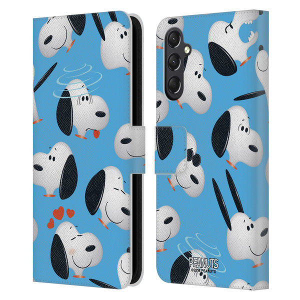 Peanuts Character Patterns Snoopy Leather Book Wallet Case Cover For Samsung Galaxy A24 4G / M34 5G