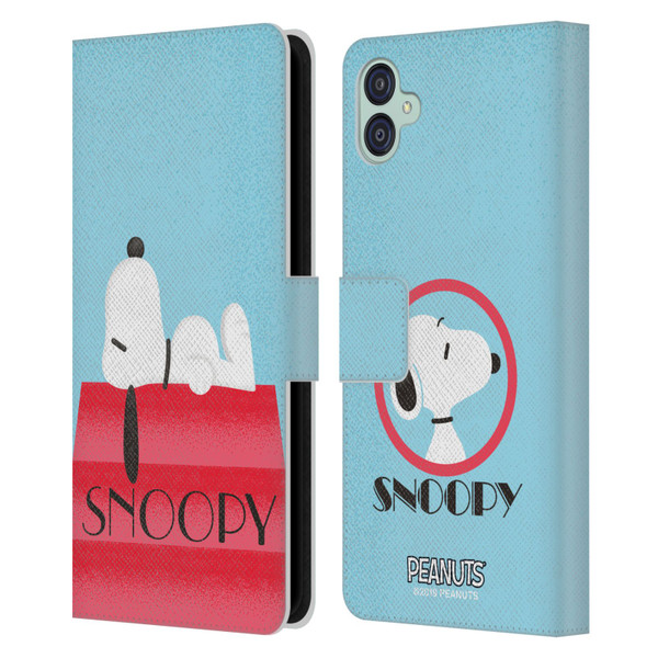 Peanuts Snoopy Deco Dreams House Leather Book Wallet Case Cover For Samsung Galaxy M04 5G / A04e