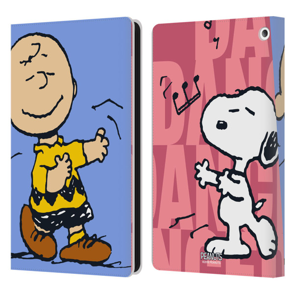 Peanuts Halfs And Laughs Snoopy & Charlie Leather Book Wallet Case Cover For Amazon Fire HD 8/Fire HD 8 Plus 2020