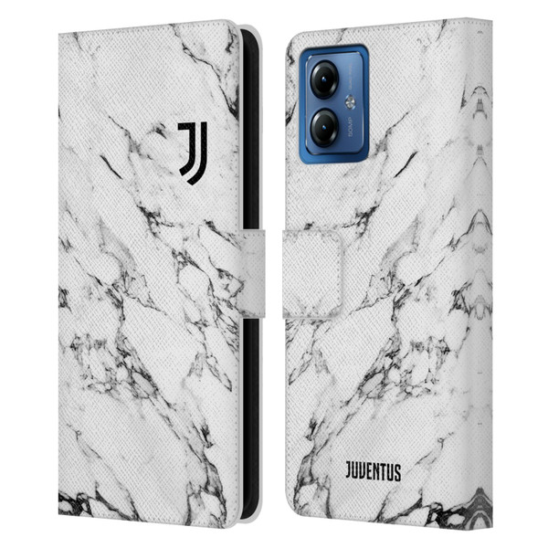 Juventus Football Club Marble White Leather Book Wallet Case Cover For Motorola Moto G14