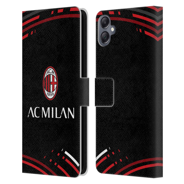 AC Milan Crest Patterns Curved Leather Book Wallet Case Cover For Samsung Galaxy A05