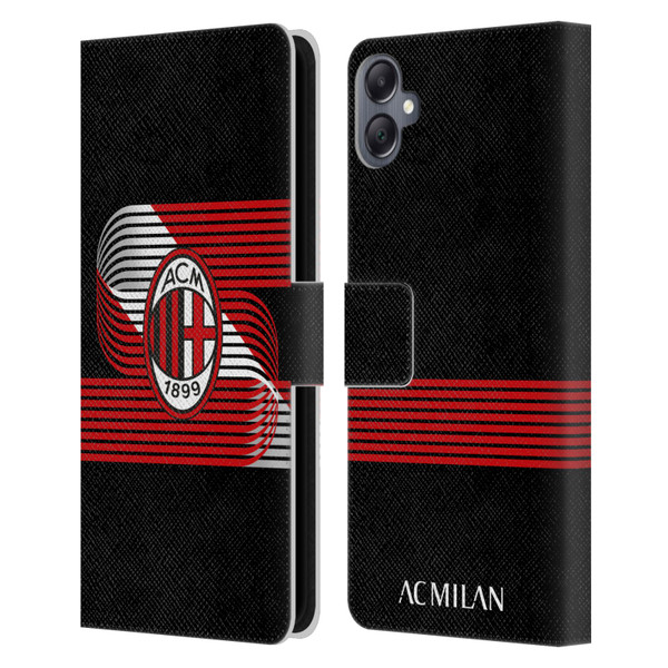 AC Milan Crest Patterns Diagonal Leather Book Wallet Case Cover For Samsung Galaxy A05