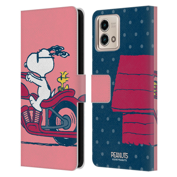 Peanuts Halfs And Laughs Snoopy & Woodstock Leather Book Wallet Case Cover For Motorola Moto G Stylus 5G 2023