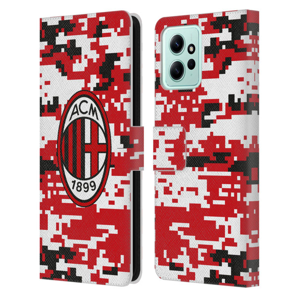 AC Milan Crest Patterns Digital Camouflage Leather Book Wallet Case Cover For Xiaomi Redmi 12