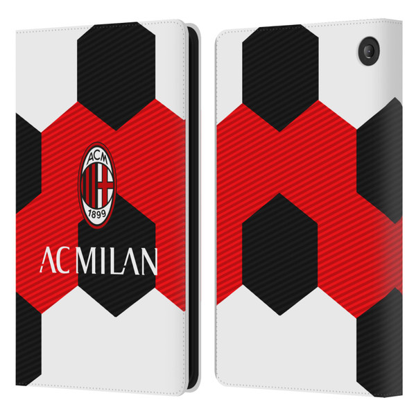 AC Milan Crest Ball Leather Book Wallet Case Cover For Amazon Fire 7 2022