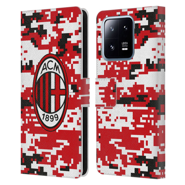 AC Milan Crest Patterns Digital Camouflage Leather Book Wallet Case Cover For Xiaomi 13 Pro 5G